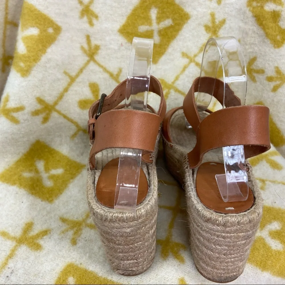 Soludos Minorca Leather Espadrille Platform Sandals size 8